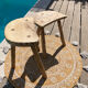 Set of 2 stools brutalist tripod oak/beech