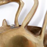 Brass trinket box in the shape of a blue crab, 1960s