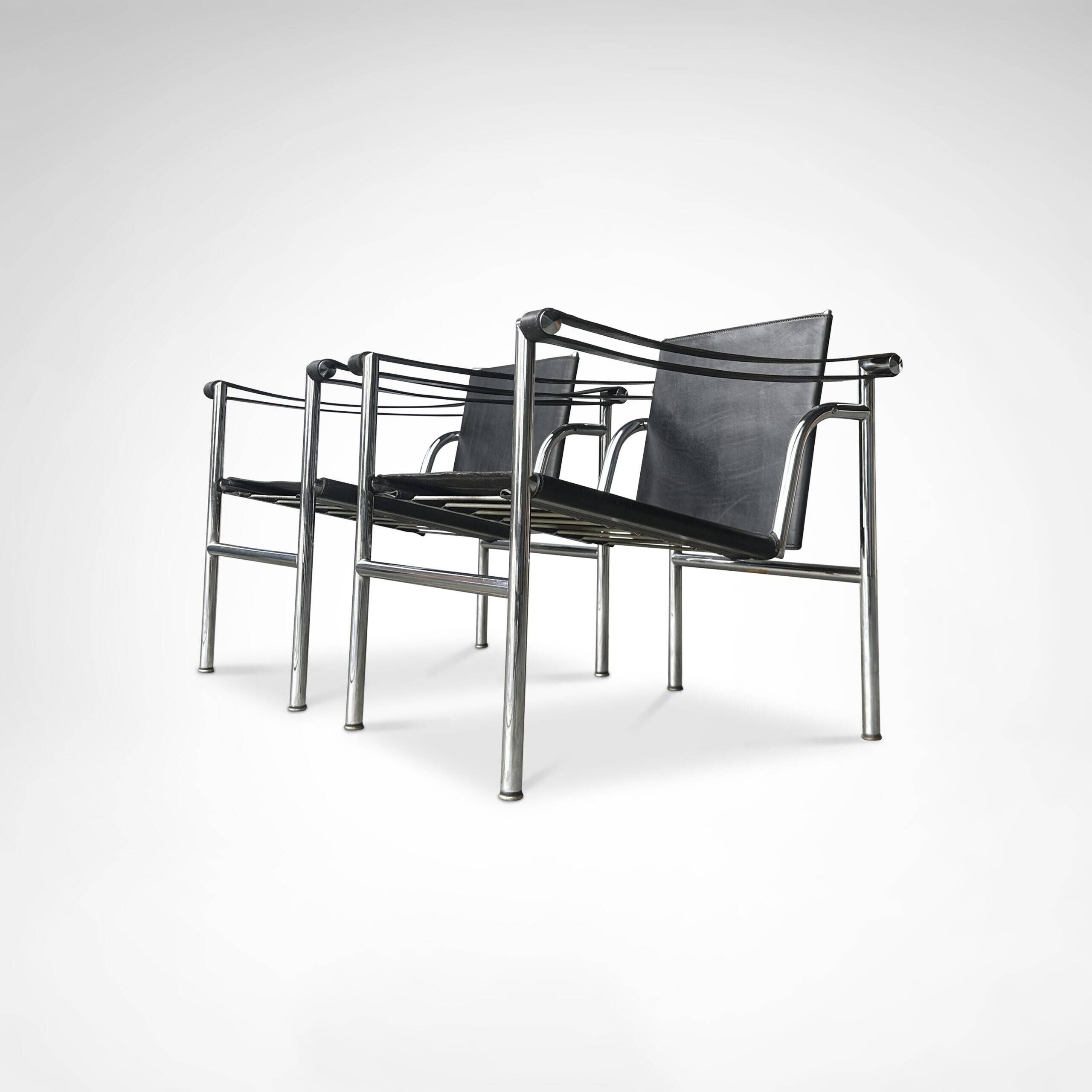Fauteuil vintage LC1 par Le Corbusier et al pour Cassina, ensemble de 3
