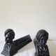 Pair of anthropomorphic cast iron chenets