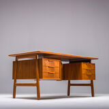 Model 75 Teak Desk by Gunni Omann for Omann Jun Furniture Factory, 1960s