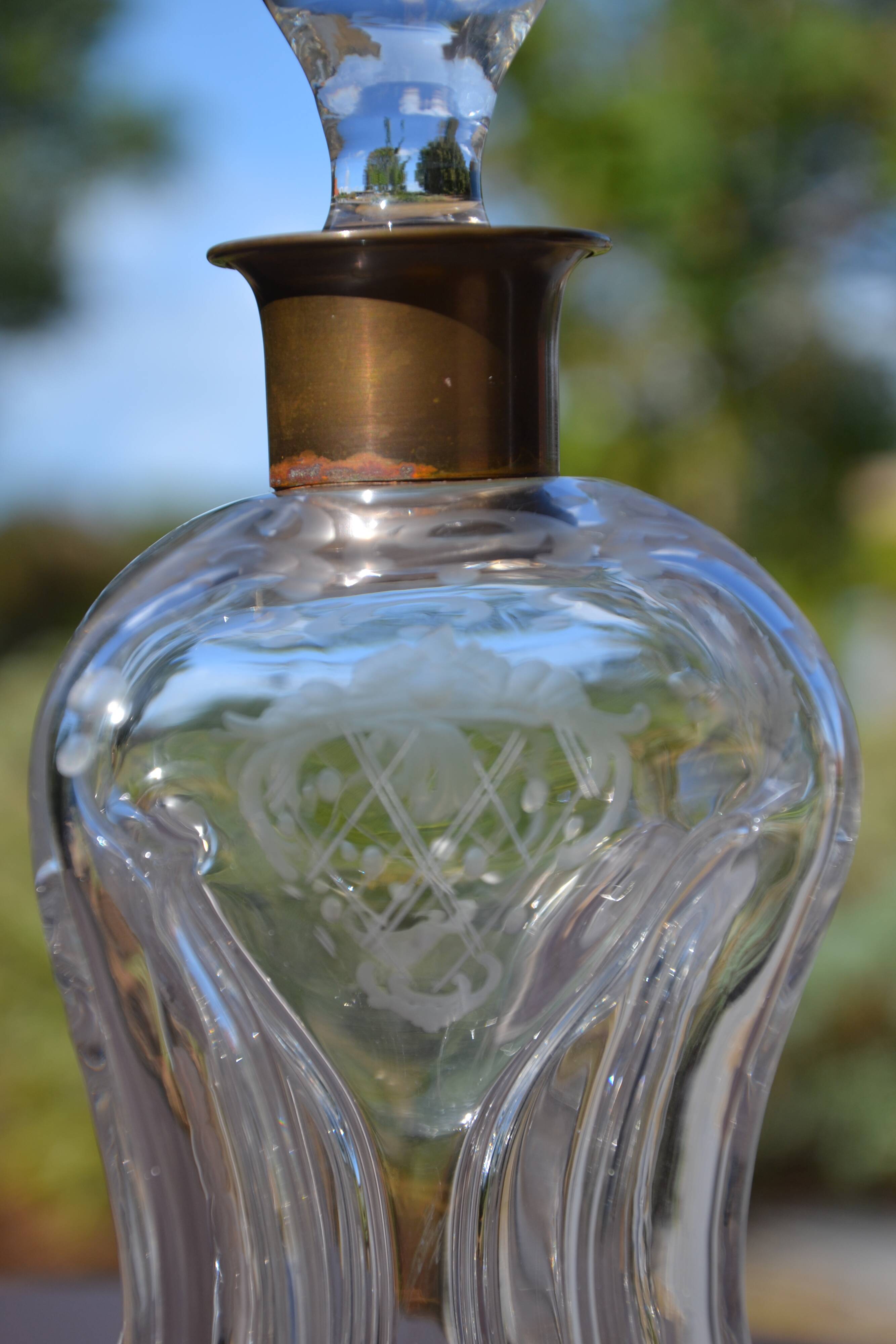 Carafe en cristal gravé Jacob Eiler Bang Danemark