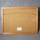 Garden with flowering apple tree – oil painting by Alexander Michael, 1997