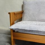 Brutalist pine sofa, 60s/70s