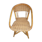 Wicker rattan child chair 1950