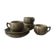 Service box enamelled stoneware coffee cups, pierrefonds 1950