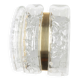 Pair of wall sconces in brass or ice glass by Doria, Germany, 1960s.