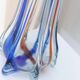 Vintage Murano glass vase - clear glass with blue and red details - timeless design from Italy in the 1970s - gift idea, table decoration.