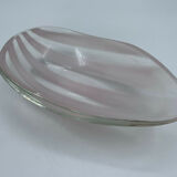 GLASS CUT MURANO VENICE FREE FORM STRIPES WHITE PINK 1960