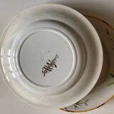 Set of 7 Sarreguemines Bamboo plates 1880 iron earth