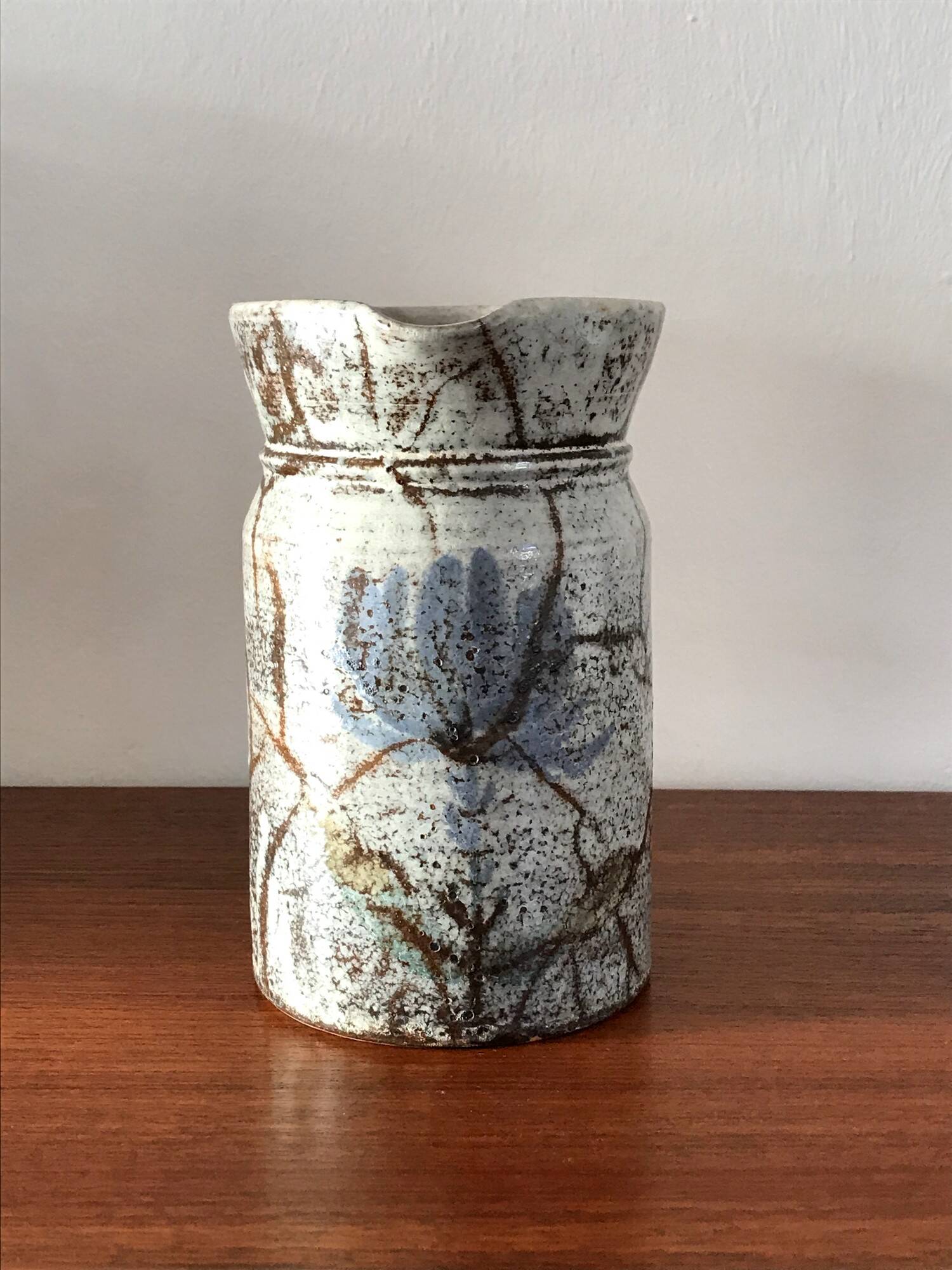 Ceramic pitcher by Gustave Reynaud workshop Le Murier Vallauris 60s vintage