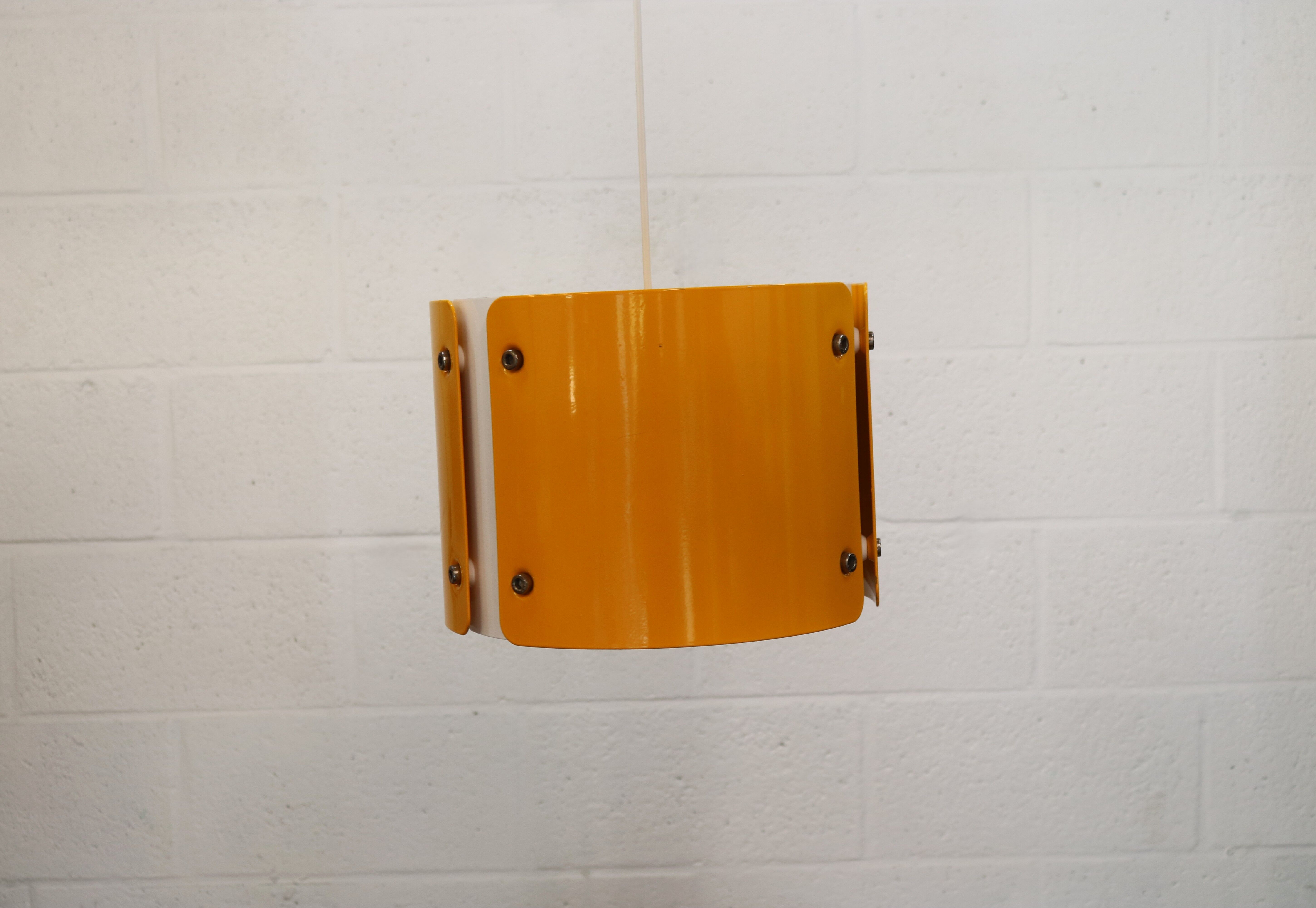 Modern Danish Pendant Lamp: Dark Yellow Metal, 1990s Design