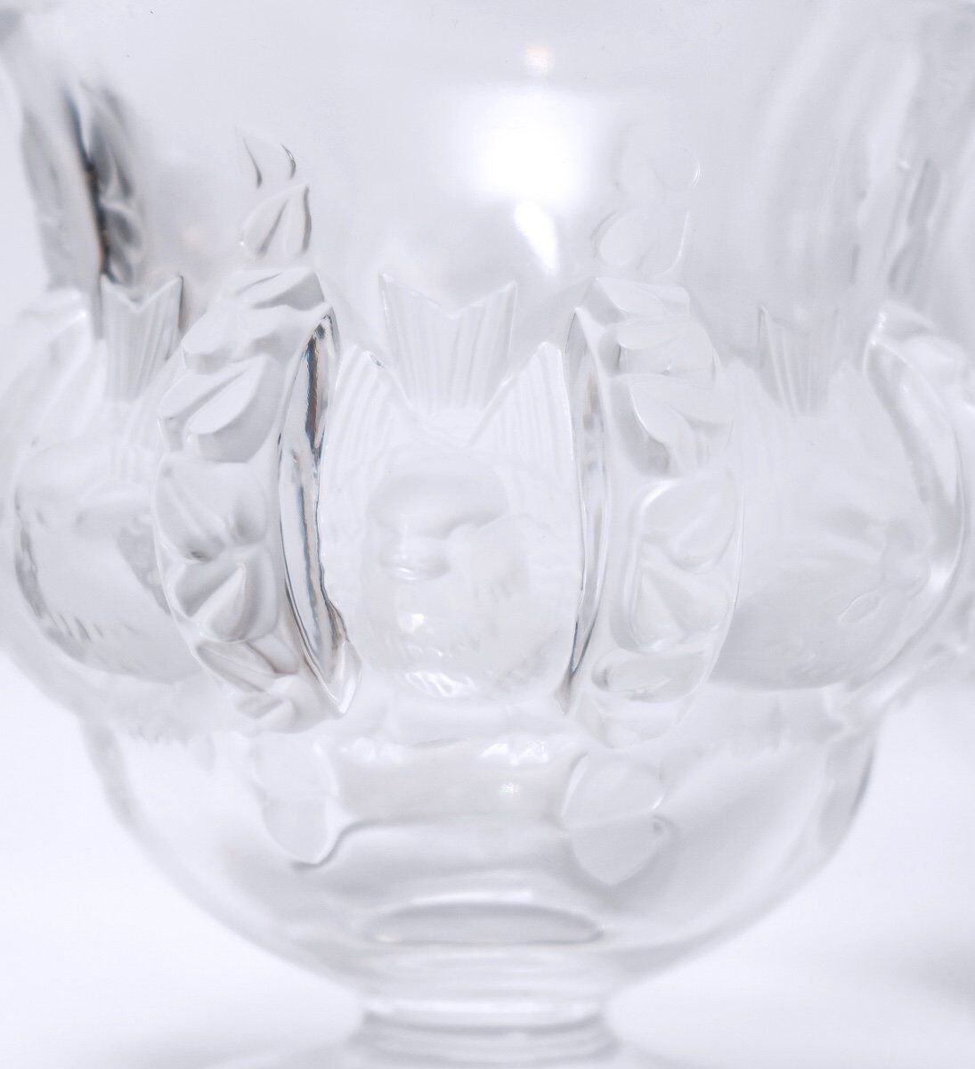 Pair of vases Lalique - Crystal Cast - Elisabeth - Period : XXth - Style : Art Deco