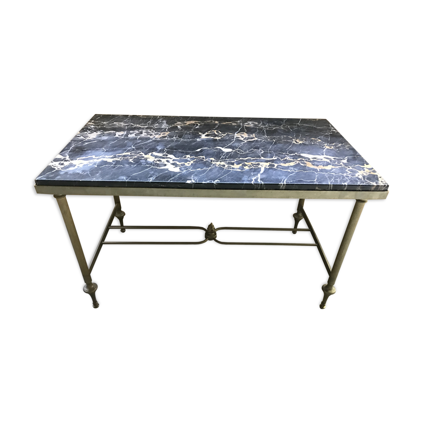 Brass and marble coffee table