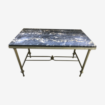 Brass and marble coffee table
