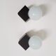 Pair of vintage opalin glass and plastic wall light  from the 1970s