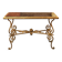 Wrought iron and veiled marble coffee table, 1940s-50s