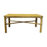 Rattan and wicker bench