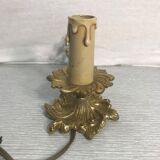 Lampe de table dans le style d'un bougeoir ancien électrifié et en bronze doré