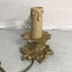 Former hand candleholder in golden bronze electrified vintage lamp