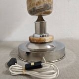 Living lamp in onyx and chromed metal from the 60s/70s