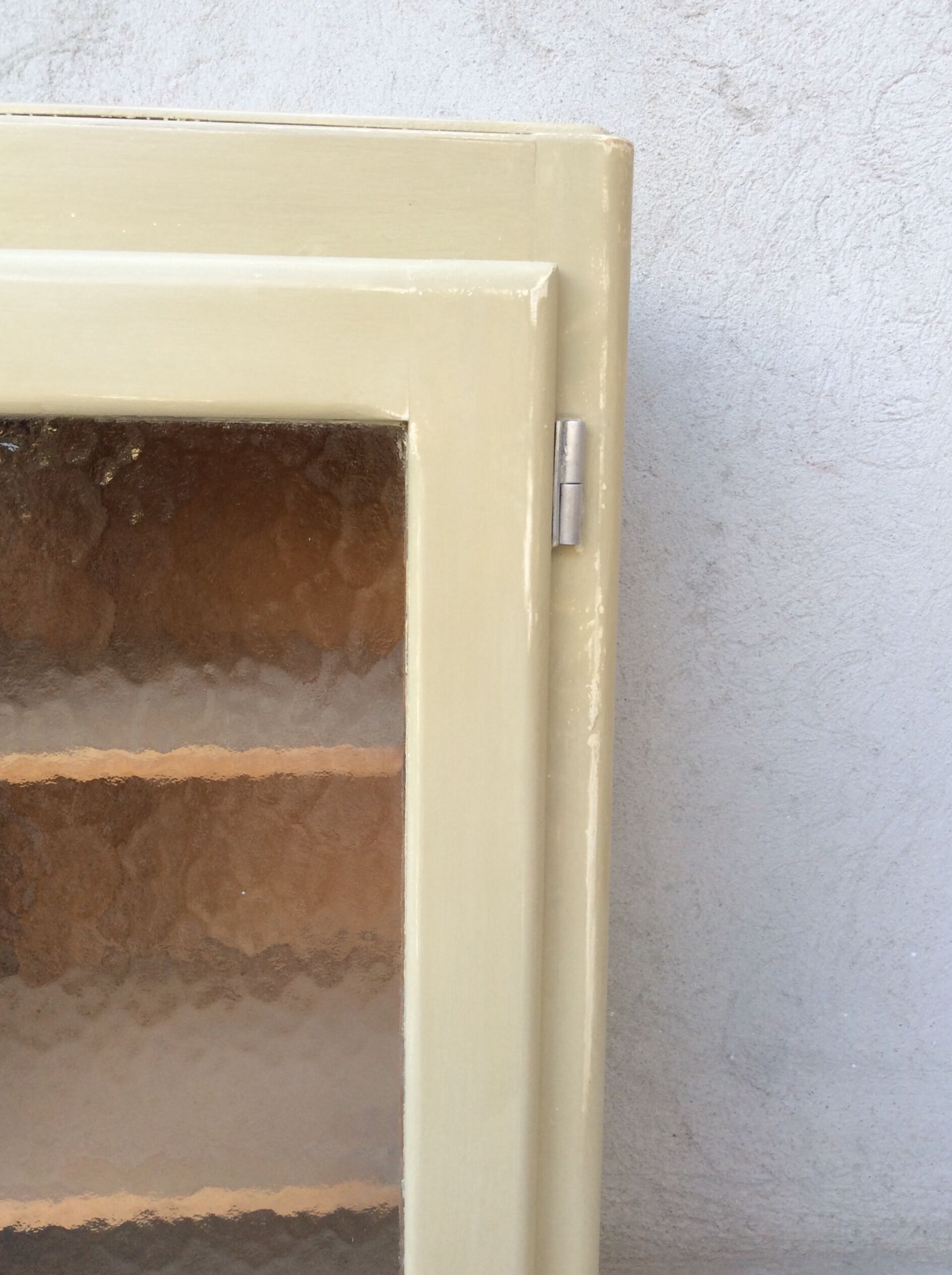 Top buffet glass doors 50s patinated almond green