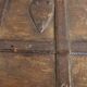 Old chest - dowry console from Bikaner in teak and wrought iron