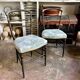 Napoleon III chair in blackened wood and green toile de Jouy.
