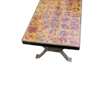 Midcentury coffee table in ceramic and cast iron