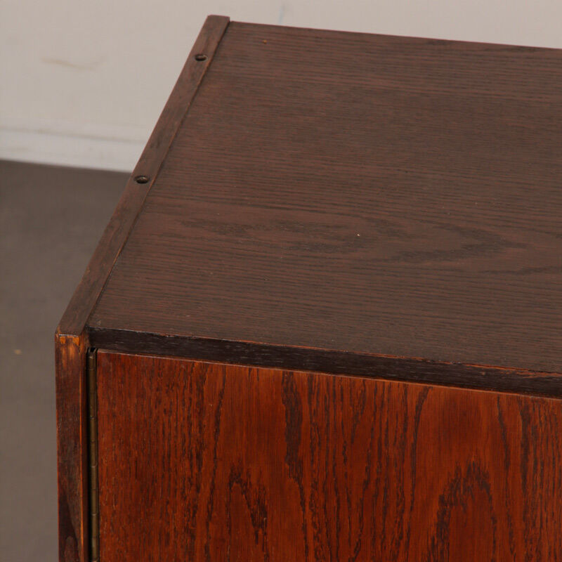 Vintage stained oak chest of drawers model U-458 by Jiri Jiroutek, 1960