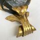 Wall-mounted console in painted gold wood