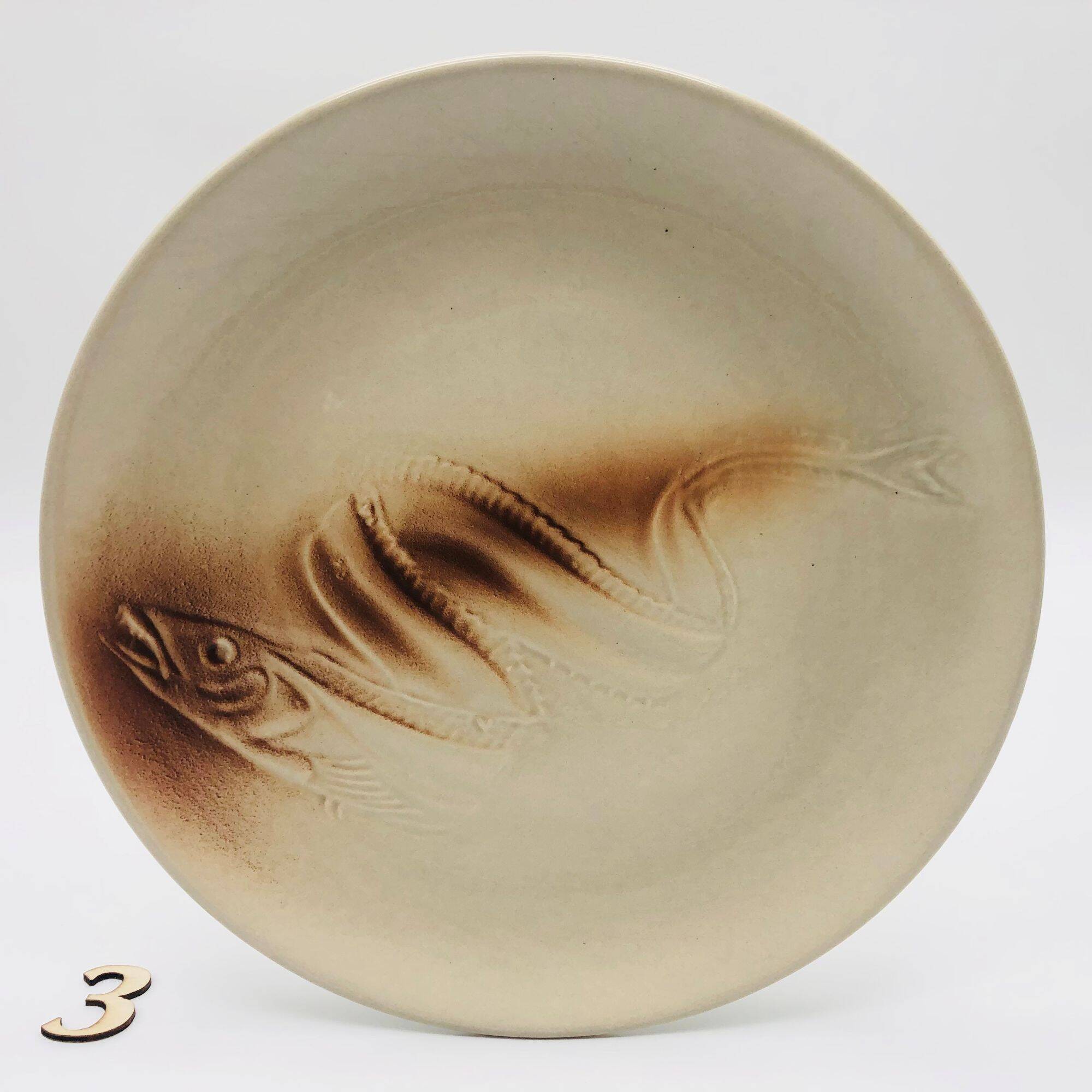 6 antique fish plates, St Amand earthenware