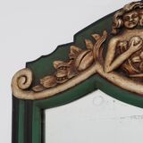 French Art Deco mirror in green carved wood, 1930s