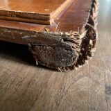 Curved rattan mirror 70s