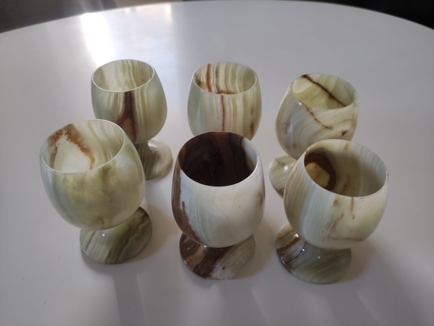 6 onyx wine glasses