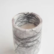 Vase and wine cooler in lilac white marble