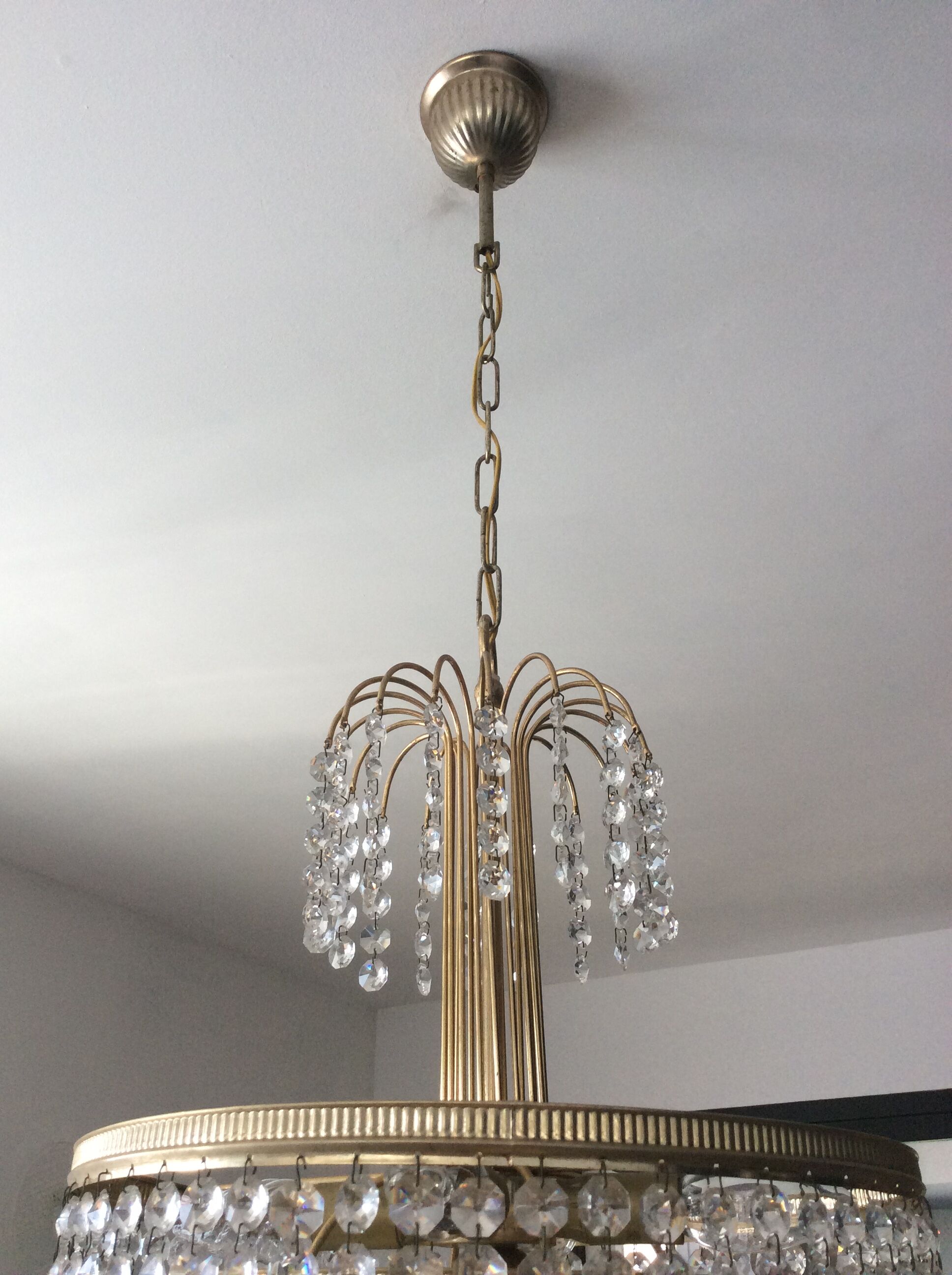 Cascade crystal chandelier