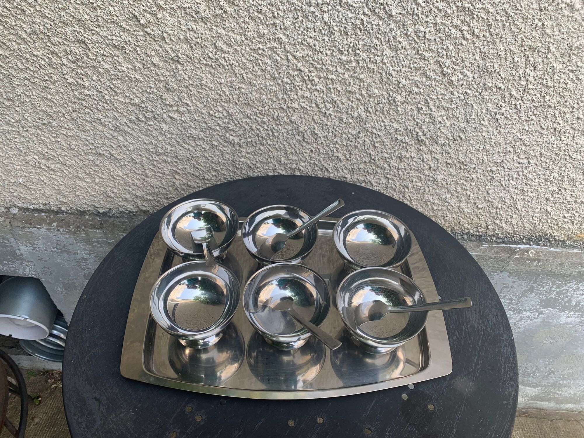 Ice set consisting of a tray, 6 ice cream cups and 4 spoons Quist edelstahl 18/8
