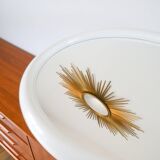 Oval mirror in white plexi, Design, 1970