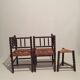 French armchair chairs and tripod stool