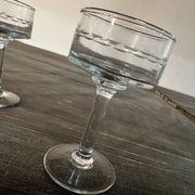 6 sorbet cups on foot - Engraved Crystal Rice Grains H 11.5 cm