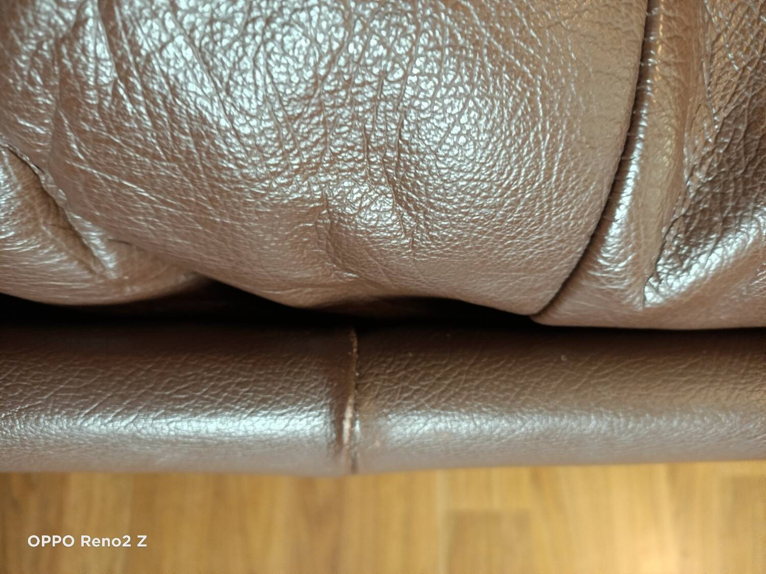 Brown leather sofa