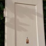 Narrow old paneled molded cupboard door h220x42cm