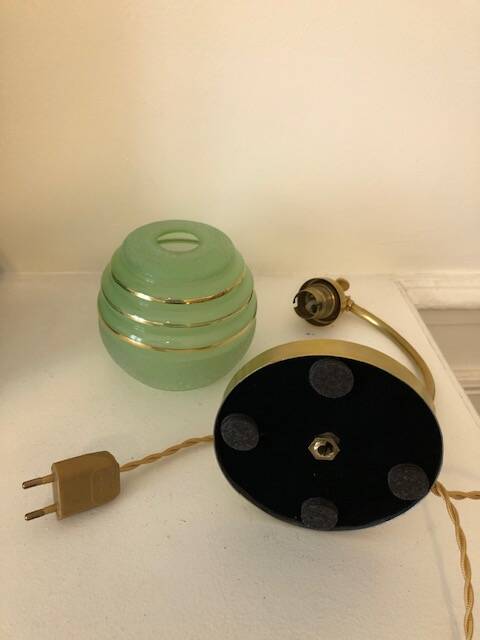 Old art deco brass lamp