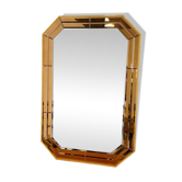 Miroir fumé Schöninger vintage, grand miroir mural octogonal biseauté.