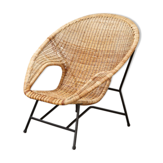 Rattan armchair, model 600, by Dirk van Sliedregt for Gebr. Jonkers 1959