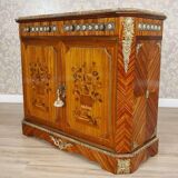 Vintage Two-Leaf Cabinet with Marble Top, 1940s