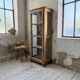 19th-century English pine display cabinet
