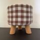 Children's pouf in Vichy chocolate fabric H28 X L 24