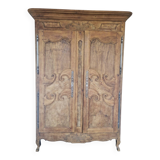 Armoire d'époque Louis XV 18éme en chêne et noyer massif Aérogommer